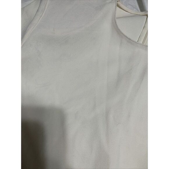 zara womens solid ivory crew neck long sleeve top blouse medium - Picture 5 of 5